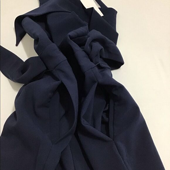 Finders Keepers Blue Essie Sleeveless Belted Wide Leg Pantsuit New Size Large - Picture 9 of 16